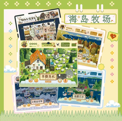 DIY mininature Scene Sticker PaperYeah Vol. 1 Island Ranch Series Sheep Crisis Lost Voyage Log Autumn Racing Incident Penguin Theft Case Tea First on a Thunderstorm Day New Year Mobilization - L 1