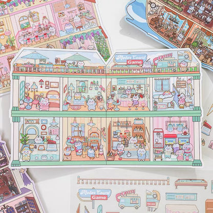 DIY miniature Scene Sticker ZHIJI Starlit Wilderness Cubicles Castle Nocturne Roadside Motel Sweet Manor Pirate Cruise - L 3