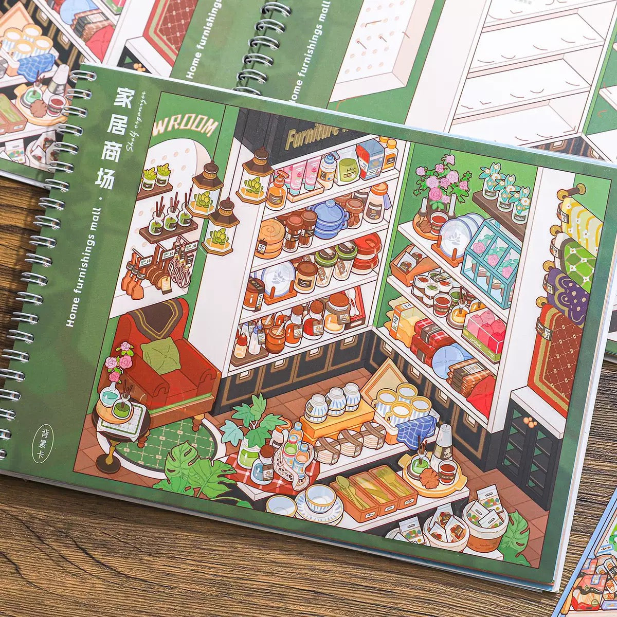 DIY miniature Scene Sticker ZHIJI Miniature Scene Sticker Book Shelf Organizer Series - L 3