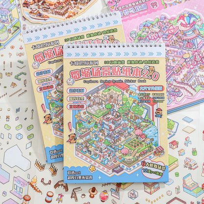 DIY miniature Scene Sticker ZHIJI Miniature Scene Sticker Book 2.0 Capybara Little Zoo Class - L 1