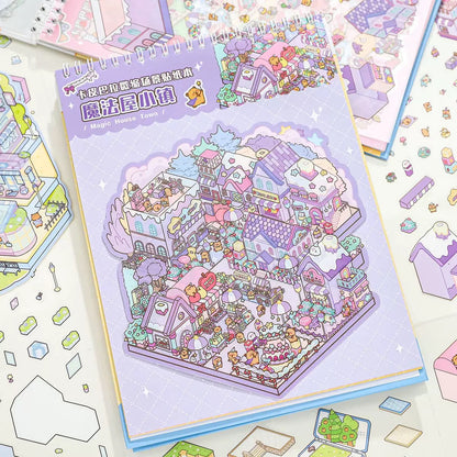 DIY miniature Scene Sticker ZHIJI Miniature Scene Sticker Book 2.0 Capybara Little Zoo Class - L 2