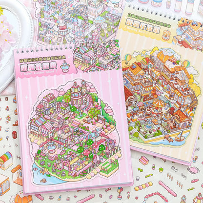 DIY miniature Scene Sticker ZHIJI Miniature Scene Sticker Book 2.0 Capybara Little Zoo Class - L 3