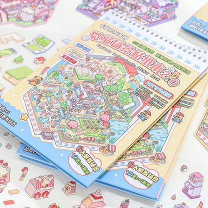 DIY miniature Scene Sticker ZHIJI Miniature Scene Sticker Book 2.0 Capybara Little Zoo Class - L 9