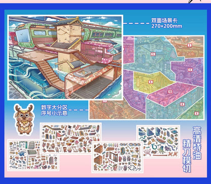 DIY miniature Scene Sticker Zhi Jian Lu Vol. 2 Silk Road at Sea Dream Machine Time Travel Door - L 2