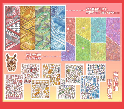 DIY miniature Scene Sticker Zhi Jian Lu Vol. 2 Silk Road at Sea Dream Machine Time Travel Door - L 4