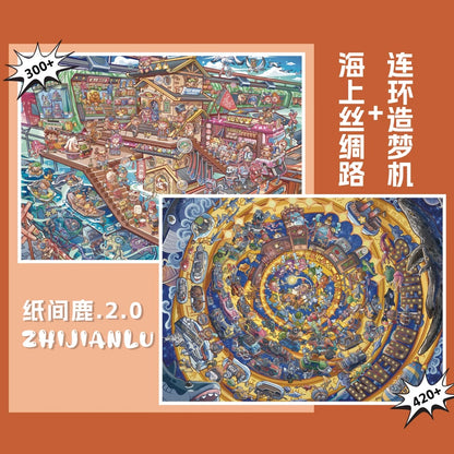 DIY miniature Scene Sticker Zhi Jian Lu Vol. 2 Silk Road at Sea Dream Machine Time Travel Door - L 5