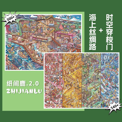 DIY miniature Scene Sticker Zhi Jian Lu Vol. 2 Silk Road at Sea Dream Machine Time Travel Door - L 6