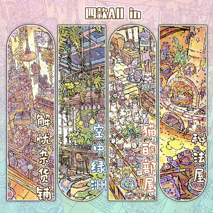 DIY miniature Scene Sticker Zen Zen Vol. 3 Worry-Free General Store Cat's house Sky Oasis House of Secrets - XL 1
