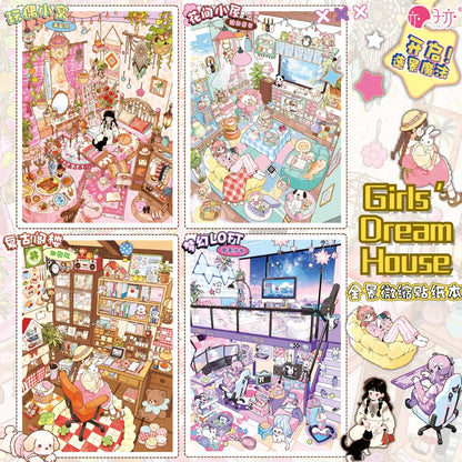 DIY miniature Scene Sticker ZIYI Dream Girl's Cottage N-Pack Set Collection book - L 2