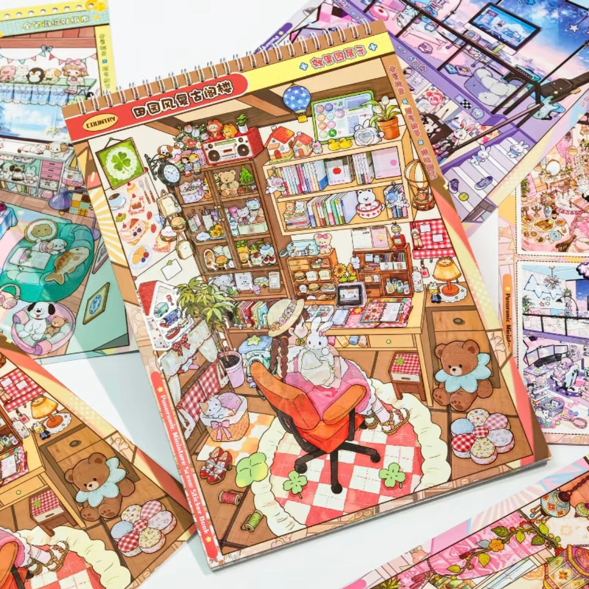 DIY miniature Scene Sticker ZIYI Dream Girl's Cottage N-Pack Set Collection book - L 6