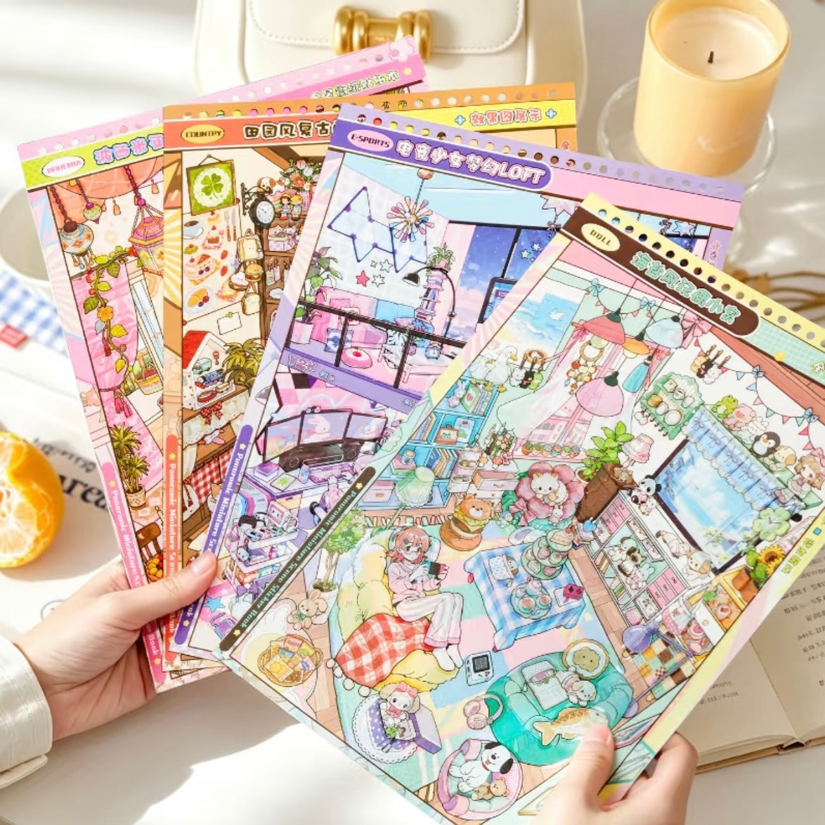 DIY miniature Scene Sticker ZIYI Dream Girl's Cottage N-Pack Set Collection book - L 7