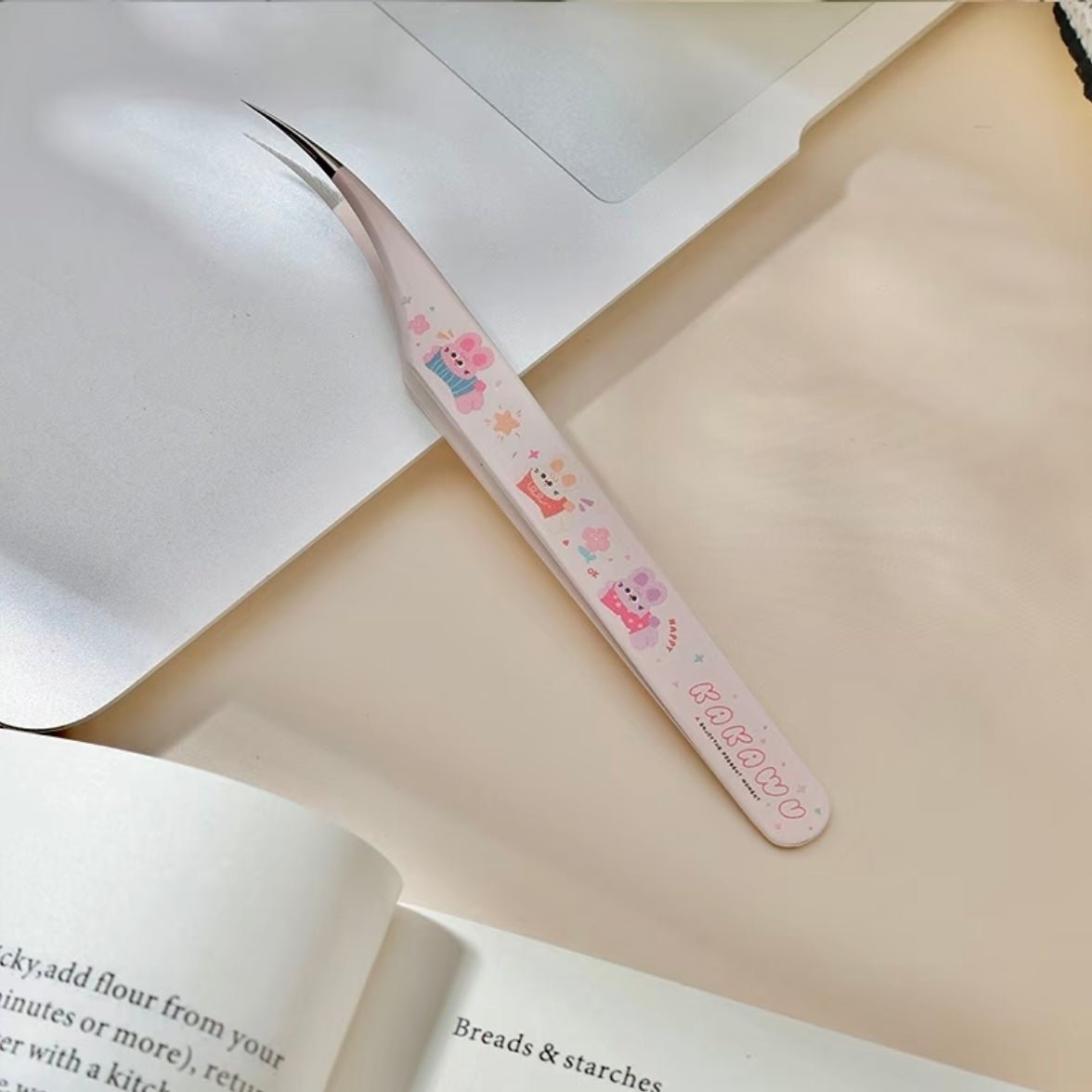 Animal Party Tweezers 2.0 Blue Dachshund Yellow Black Cat Cream Calico Cat Pink Bunny - S - JoyJollyCrafts