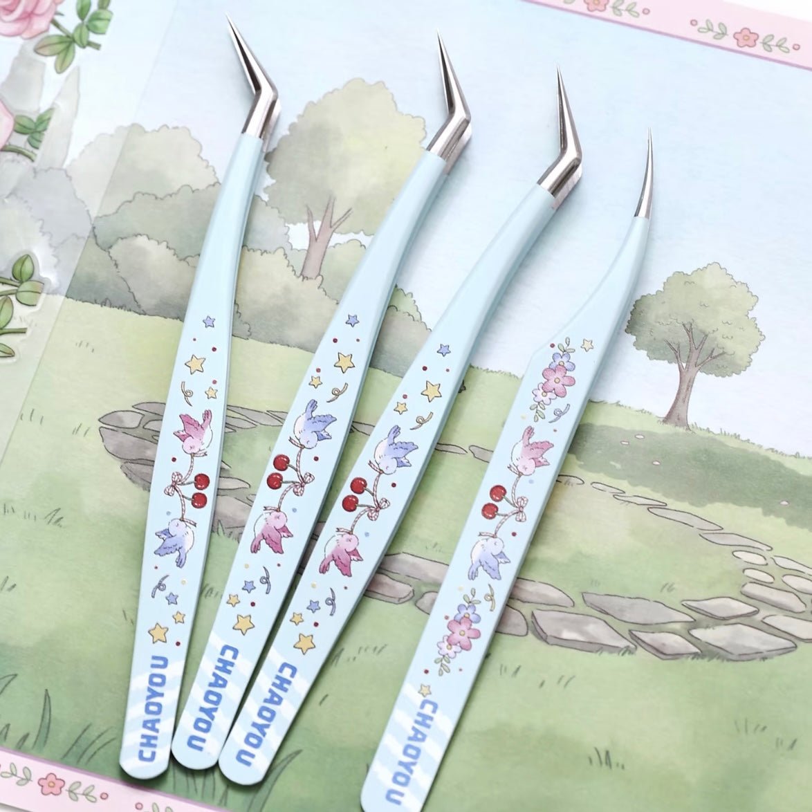 Blue Bird Tweezers Golden Feather Tweezers Dolphin Tweezers - S - JoyJollyCrafts