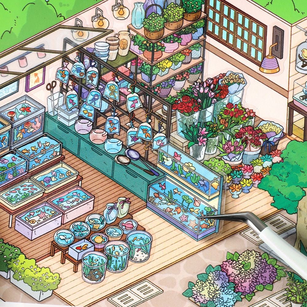 Boutique Series Vol. 28 Art Exhibition Courtyard Café Electronics City Flower & Bird Market - M - JoyJollyCrafts