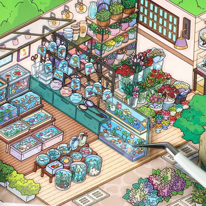 Boutique Series Vol. 28 Art Exhibition Courtyard Café Electronics City Flower & Bird Market - M - JoyJollyCrafts
