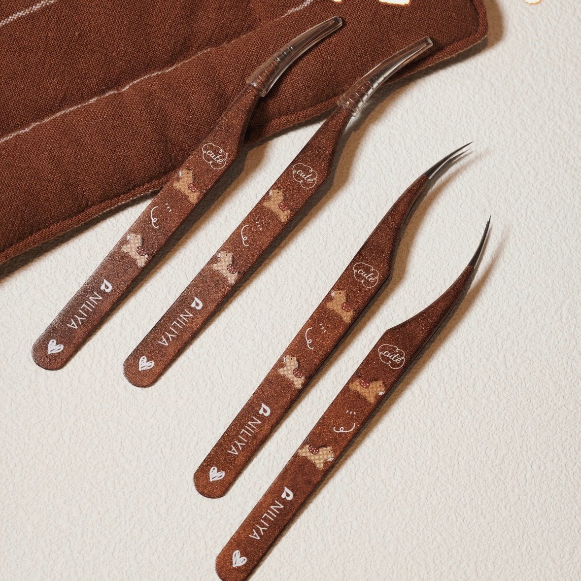 Brown Pony Curved Tip Tweezers - JoyJollyCrafts