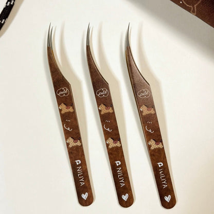 Brown Pony Curved Tip Tweezers - JoyJollyCrafts