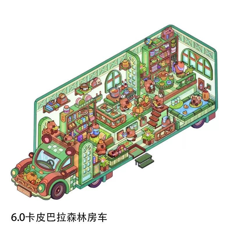 Camper Van 6.0 Yellow Green Blue Pink - M - JoyJollyCrafts