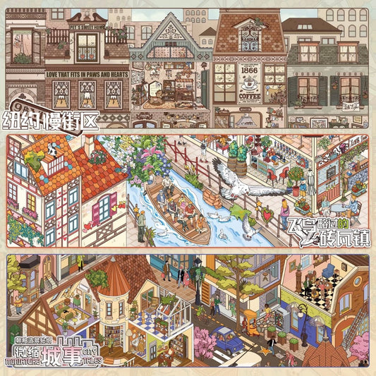 Chao You Special Oil Vol. 12 Birds Over Brick Town Human Interest Research Institute Miniature City Affairs New York Slow Block Eaveside Fireworks - L - JoyJollyCrafts