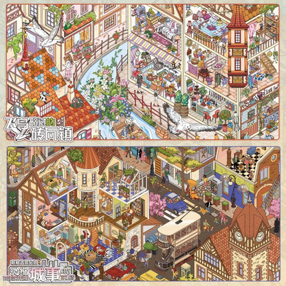 Chao You Special Oil Vol. 12 Birds Over Brick Town Human Interest Research Institute Miniature City Affairs New York Slow Block Eaveside Fireworks - L - JoyJollyCrafts