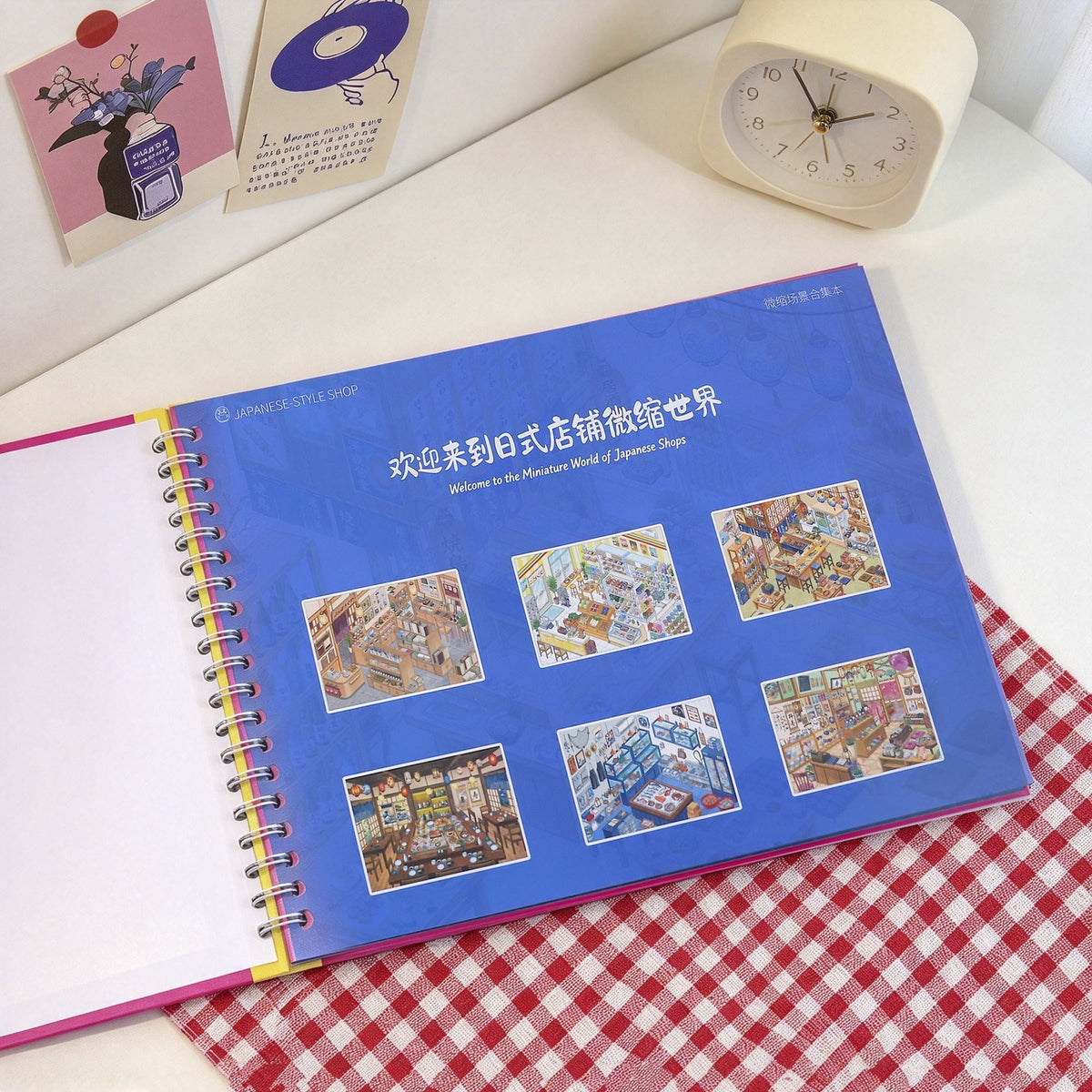 Chestnut-kun Japanese-Style Scenery Sticker Collection Book Showa Machiya - XL - JoyJollyCrafts