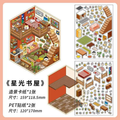 Cozy Room Series Vol. 1 Midnight Art Studio Lovely Attic Oxygen Station Starlight Bookshop - M - JoyJollyCrafts