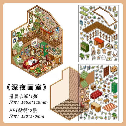 Cozy Room Series Vol. 1 Midnight Art Studio Lovely Attic Oxygen Station Starlight Bookshop - M - JoyJollyCrafts