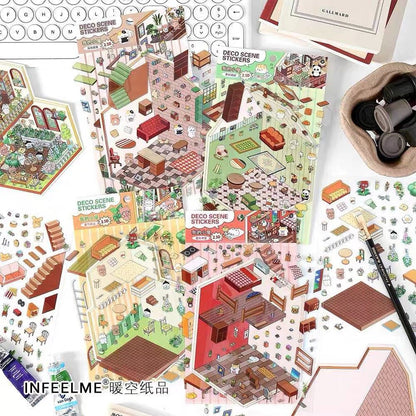 Cozy Room Series Vol. 1 Midnight Art Studio Lovely Attic Oxygen Station Starlight Bookshop - M - JoyJollyCrafts