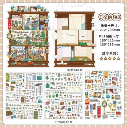 Cozy Room Series Vol. 26 Framed Art Room Storage Cabinet - L - JoyJollyCrafts