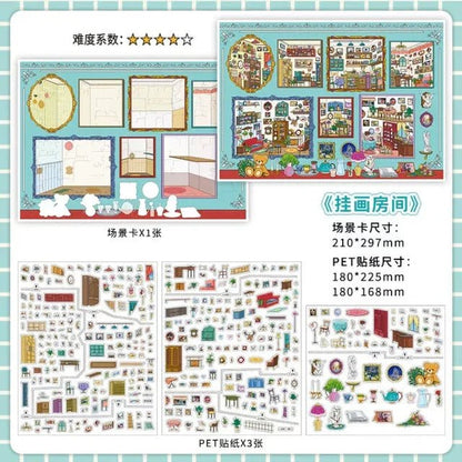 Cozy Room Series Vol. 26 Framed Art Room Storage Cabinet - L - JoyJollyCrafts