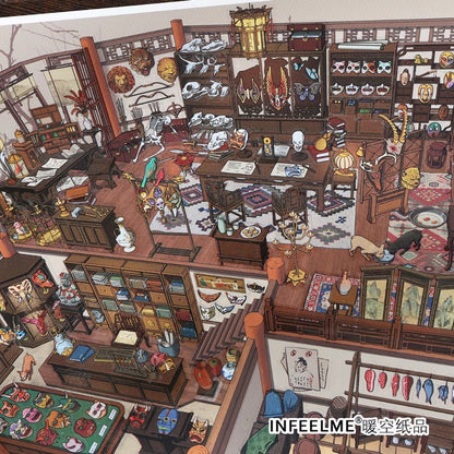 Cozy Room Series Vol. 33 Beast-Mask Craftsman Peking Opera Troupe Master - L - JoyJollyCrafts