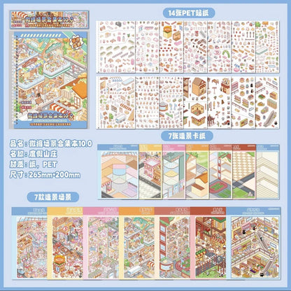 Cubicle scene sticker collection book 1 book - L - JoyJollyCrafts