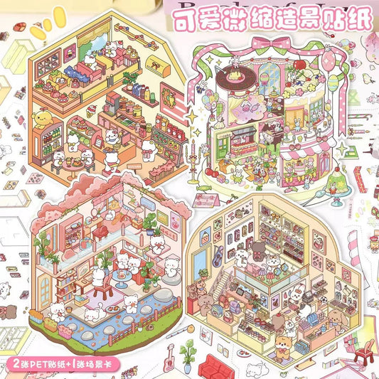 Cute Fun Series Happy Afternoon Tea Meow Little House Stationery Store Cherry Party - M - JoyJollyCrafts