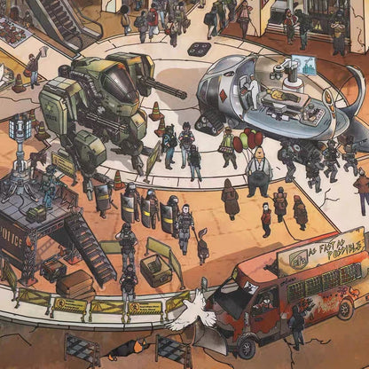 Cyber Wasteland Series Diorama Stickers Wasteland Station - L - JoyJollyCrafts