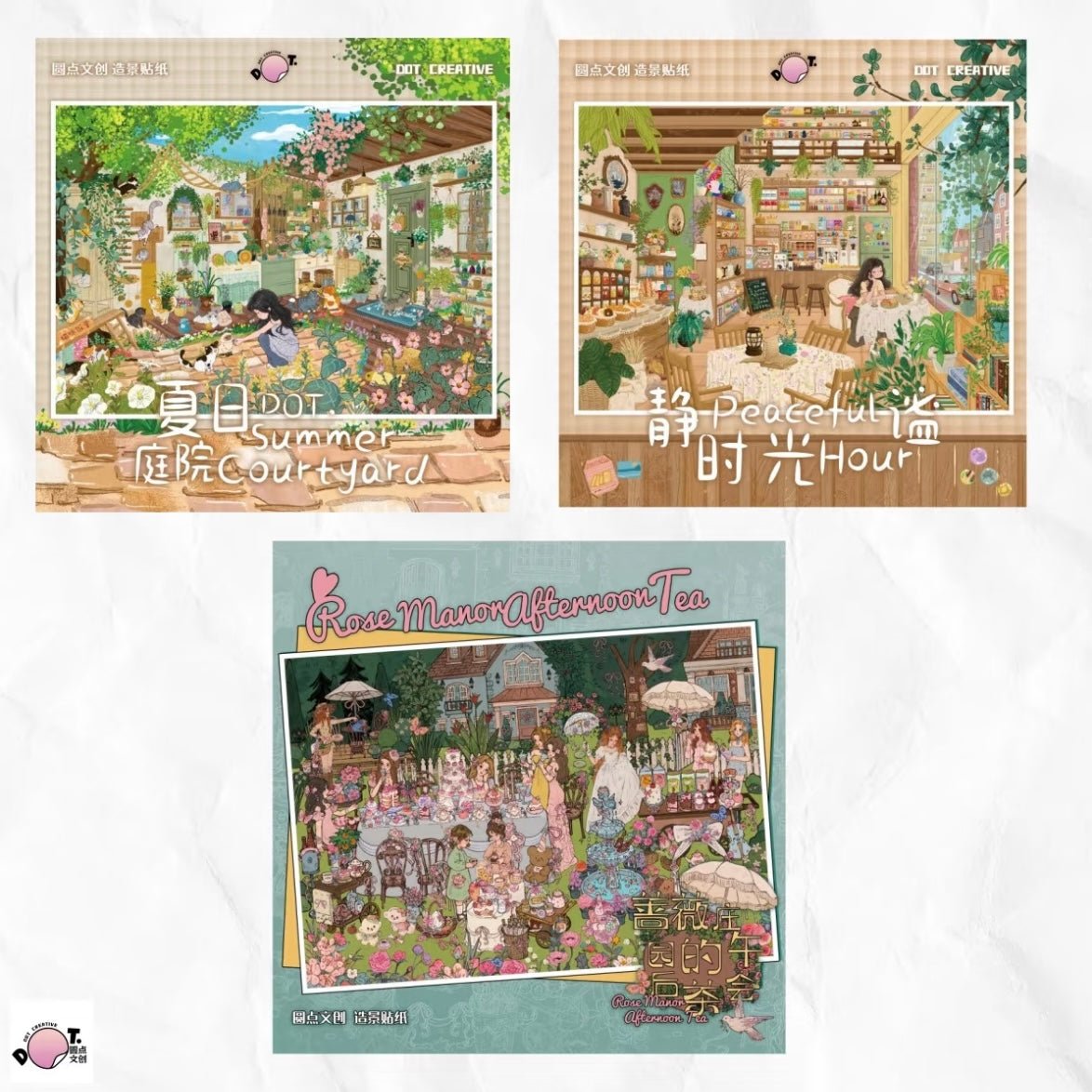 DOT CREATIVE Vol. 5 Afternoon Garden at Rose Manor / Quiet Moments / Summer Courtyard - L - JoyJollyCrafts
