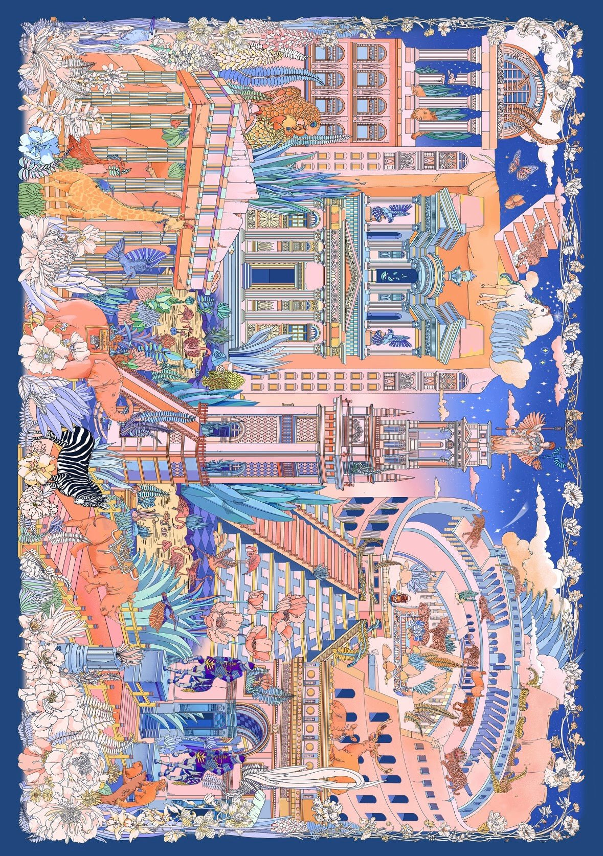 Earth Scroll Series Ocean Dream Returns Eden Maze - XL - JoyJollyCrafts