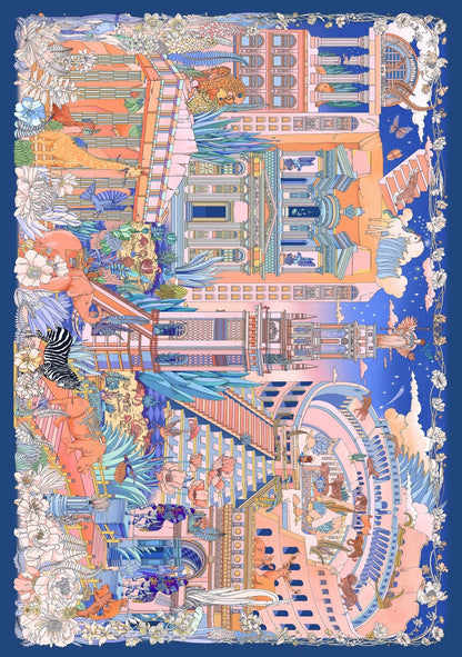 Earth Scroll Series Ocean Dream Returns Eden Maze - XL - JoyJollyCrafts
