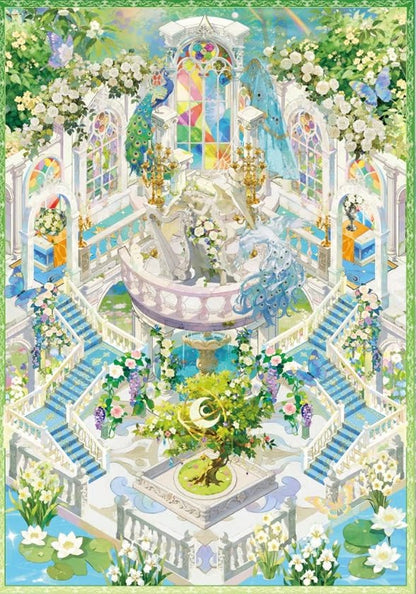 Flowers in the Mist Series Green Wilderness Mystery Blue Realm Flower Market - L - JoyJollyCrafts