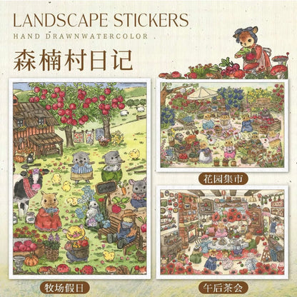 Forest Village Diary Ranch Holiday Garden Market Afternoon Tea Party - M - JoyJollyCrafts