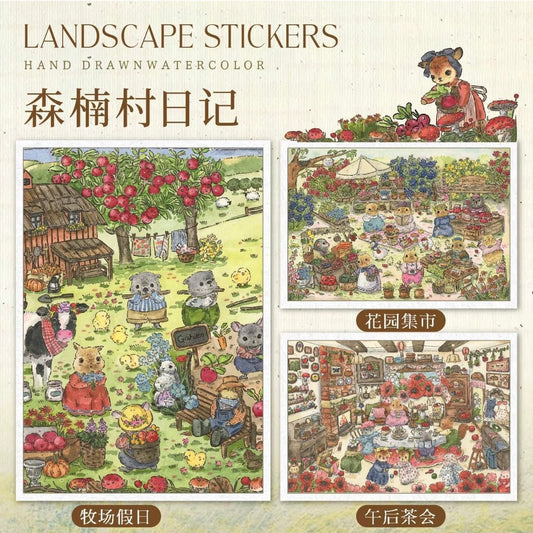 Forest Village Diary Ranch Holiday Garden Market Afternoon Tea Party - M - JoyJollyCrafts