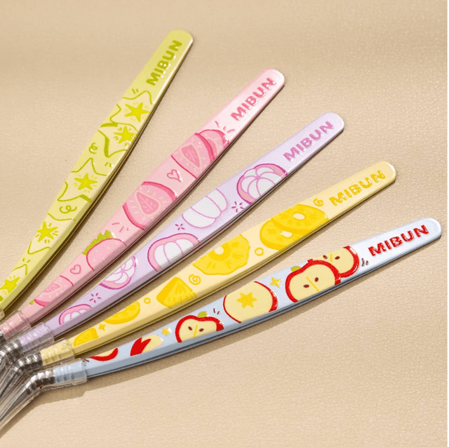 Fruit + Star Glitter Tweezers Apple Pineapple Mangosteen Strawberry Starfruit Yellow Star Glitter Blue Star Glitter Gray Star Glitter - S - JoyJollyCrafts