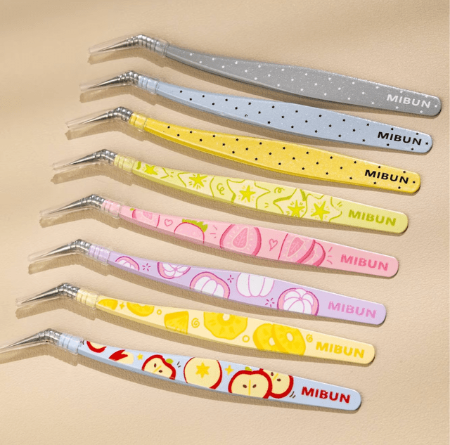 Fruit + Star Glitter Tweezers Apple Pineapple Mangosteen Strawberry Starfruit Yellow Star Glitter Blue Star Glitter Gray Star Glitter - S - JoyJollyCrafts