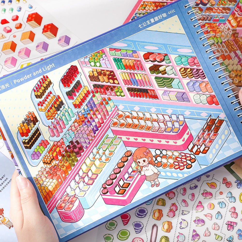 Fun Items Scenery & Dress-Up Sticker Book - L - JoyJollyCrafts