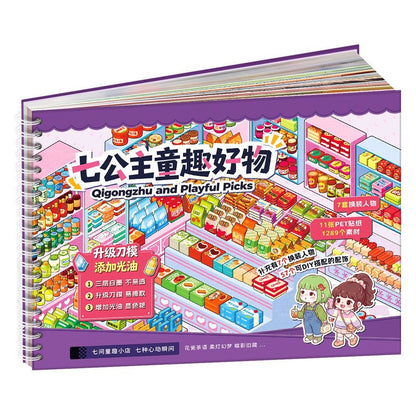 Fun Items Scenery & Dress-Up Sticker Book - L - JoyJollyCrafts