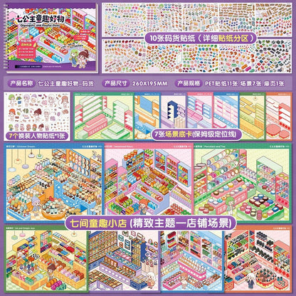 Fun Items Scenery & Dress-Up Sticker Book - L - JoyJollyCrafts