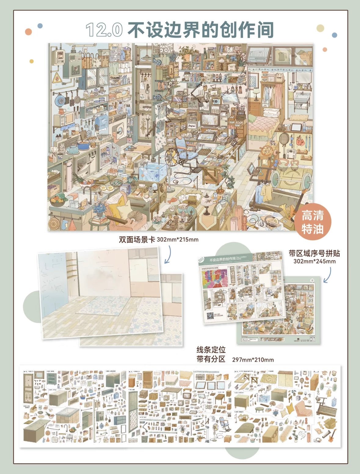 GuluGulu Vol. 12 Slow Life Series Twilight Fireworks Botanical Shop Draft House and Secret Visitor Boundless Creation Space - L - JoyJollyCrafts