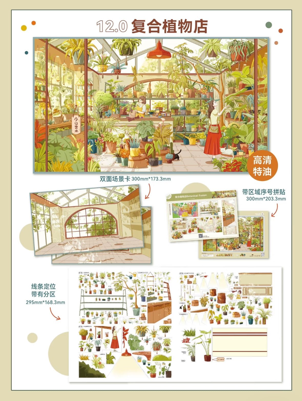 GuluGulu Vol. 12 Slow Life Series Twilight Fireworks Botanical Shop Draft House and Secret Visitor Boundless Creation Space - L - JoyJollyCrafts