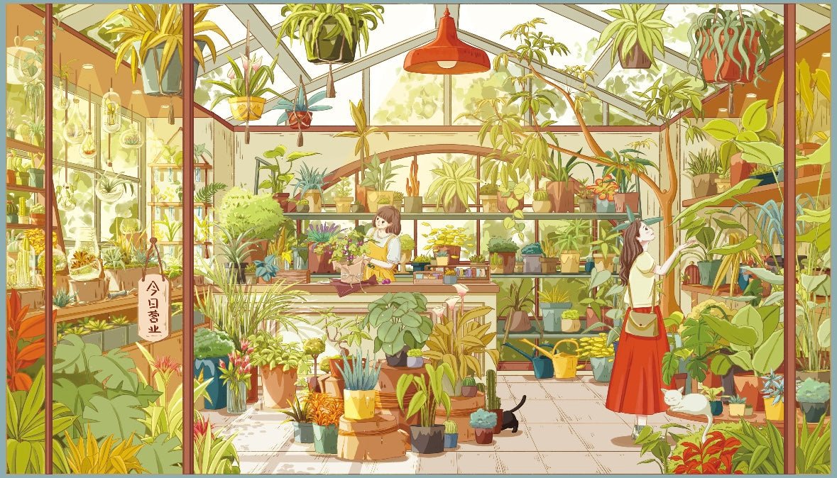 GuluGulu Vol. 12 Slow Life Series Twilight Fireworks Botanical Shop Draft House and Secret Visitor Boundless Creation Space - L - JoyJollyCrafts