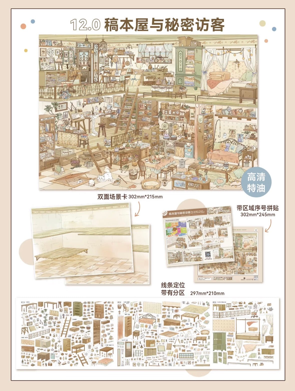 GuluGulu Vol. 12 Slow Life Series Twilight Fireworks Botanical Shop Draft House and Secret Visitor Boundless Creation Space - L - JoyJollyCrafts