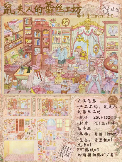 Haven Vol. 2 Snowfall Showa Cat Town / Mrs. Mouse's Lace Workshop - XL - JoyJollyCrafts